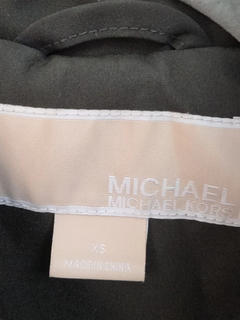 Michael Kors olive green asymmetrical military jacket
